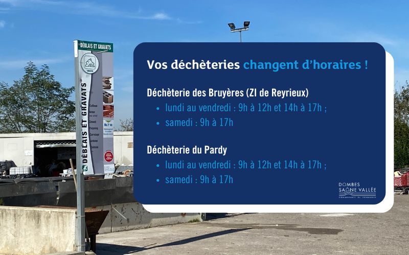 Horaires hiver déchèterie